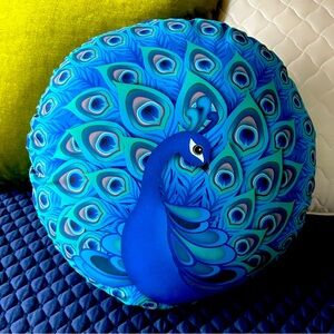 Vibrant Peacock Decorative Pillow